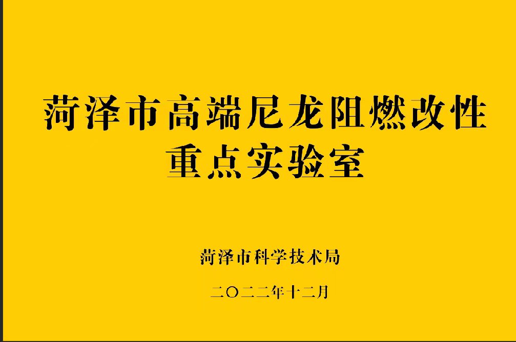 Heze key laboratory of flame-retardant modification of high end nylon